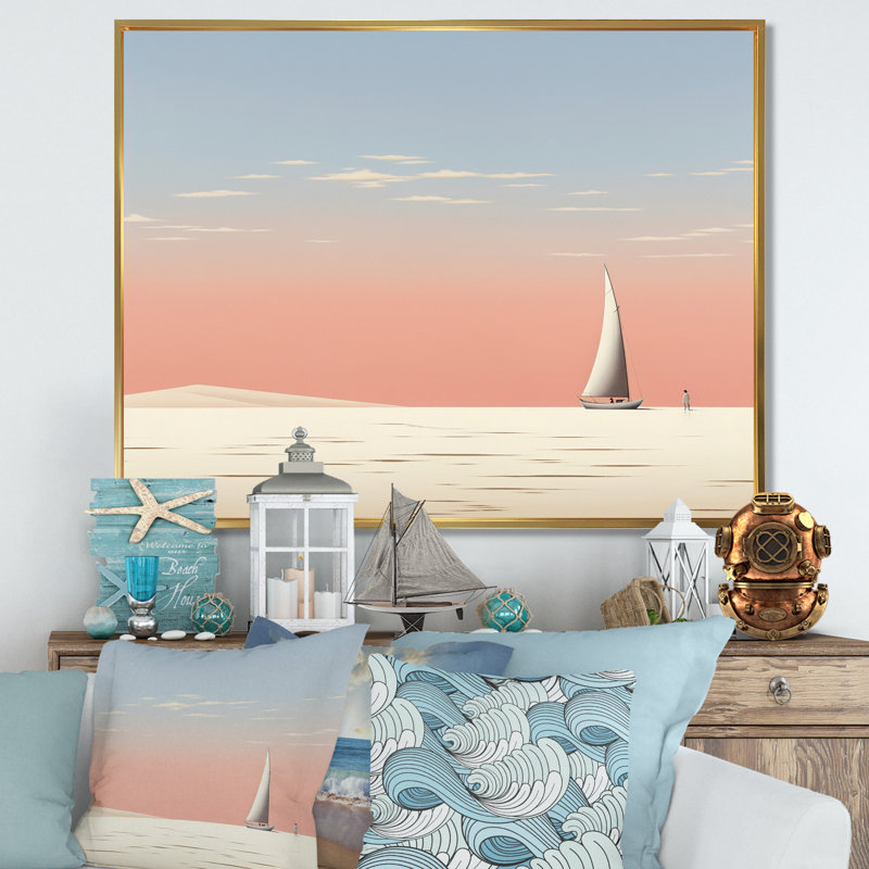 Ameetha sur toile, H 16 po x l 32 po x P 1 po, Cadre flottant doré