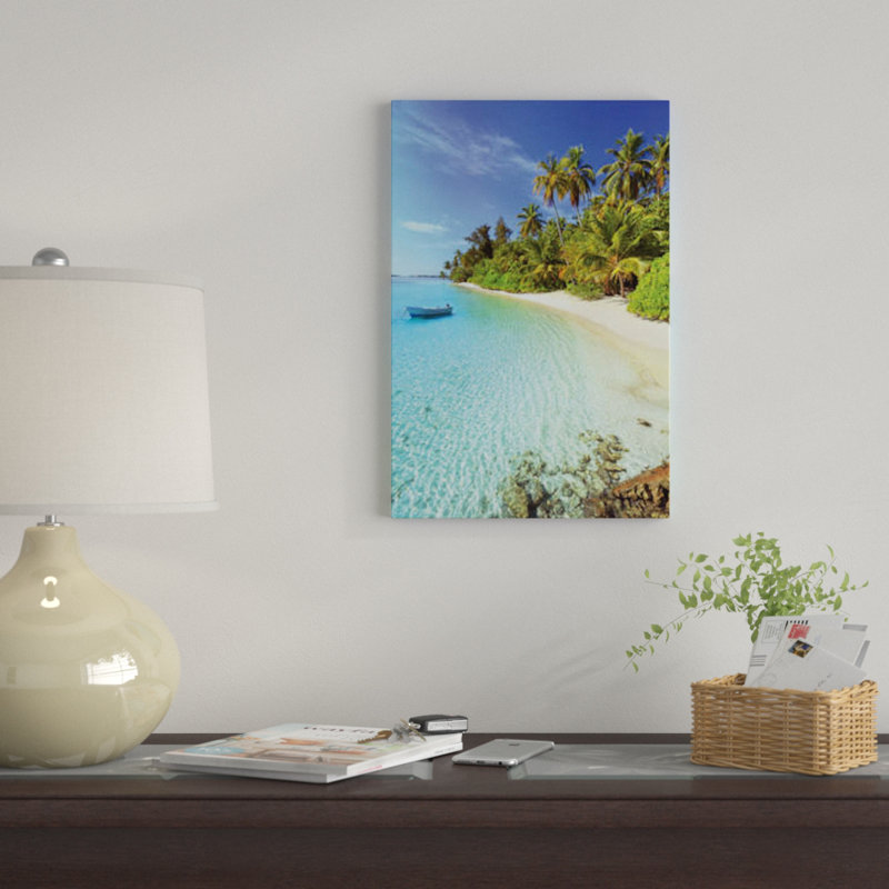« idyllic beach, maldives » par matteo colombo, impression sur toile, H 26 po x l 18 po x P 1,5 po, Pas de tapis