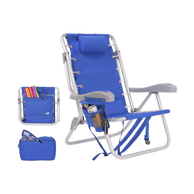 Chaise de plage pliante en aluminium ultime pour adultes | Allongez-vous à plat, 5 positions inclinables | Sac isotherme amovible amovible | Capacité de poids de 300 lb