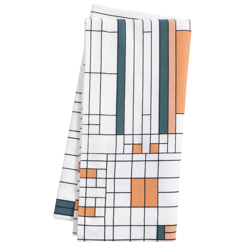 Oak Park 100% Cotton Geometric Rectangle Napkin