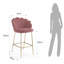 Upholstered Counter Stool with Metal Frame