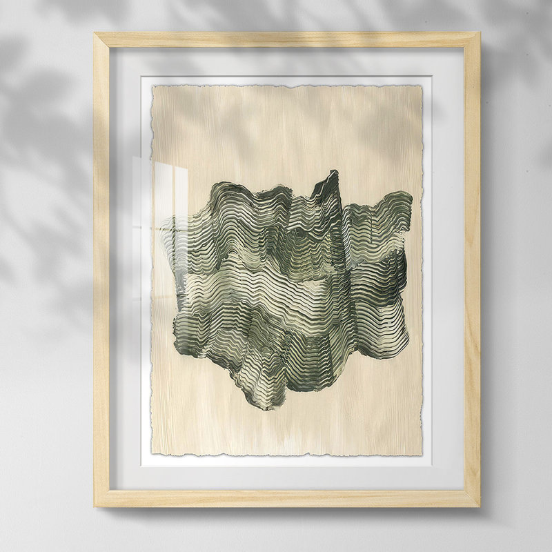 Chlorophylle II, Blanc, Papier avec cadre naturel
