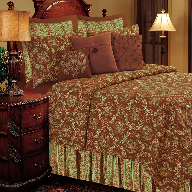 Colonial Williamsburg Windsor Damask Bed Skirt Drop Length: 18 inches, Twin
