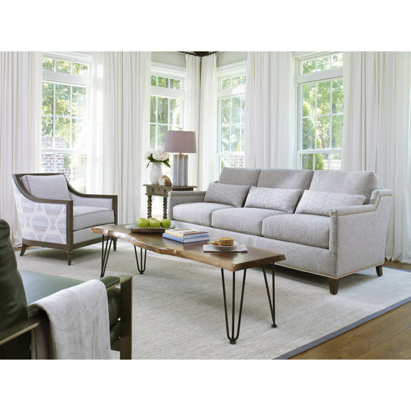 Vivian 30" W Armchair, Walnut, 3156 Linen 100% Polyester