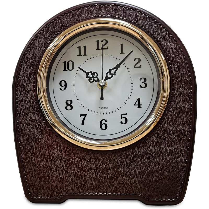 Aatiqah Analog Electric Tabletop Clock, Dark Brown