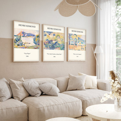 Élégantes peintures décoratives en panneau de fibres à densité moyenne (3 pièces), cadre en bois massif, 8 po x 12 po | Art 100% MDF avec une épaisseur de 0,12 pouce | Parfait pour le salon, la chambre à coucher et le bureau, design élégant et contemporain