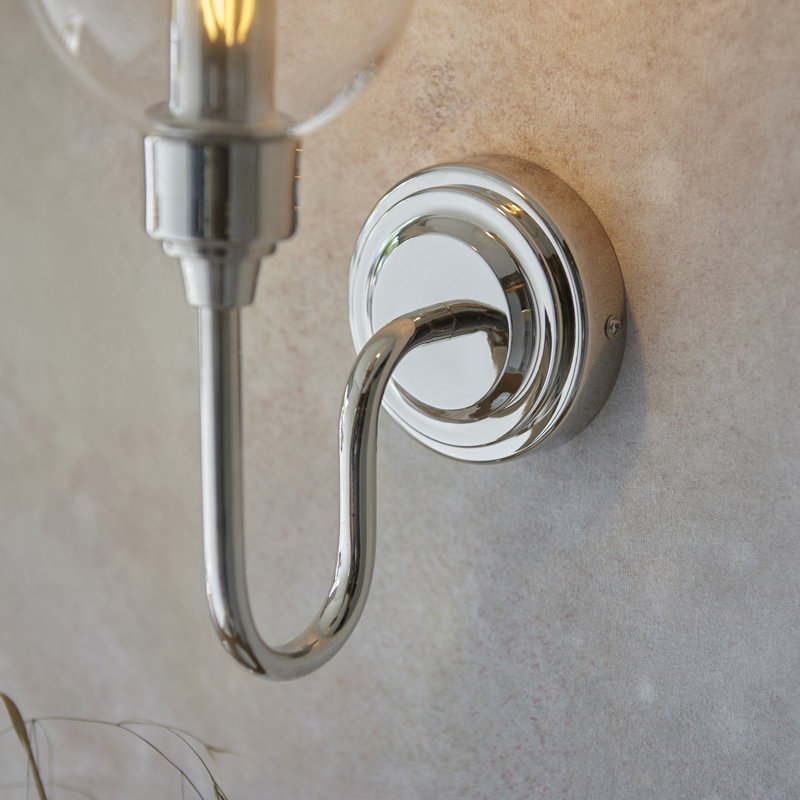 Hovey Armed Sconce, Bright Nickel Plate
