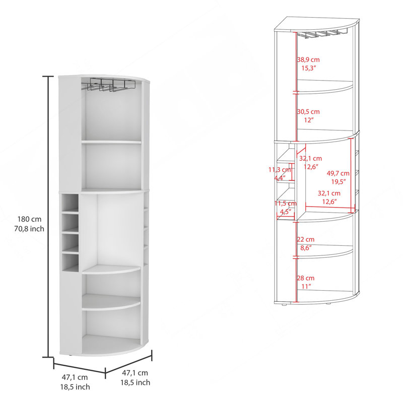 Armoire de bar Oban, Blanc