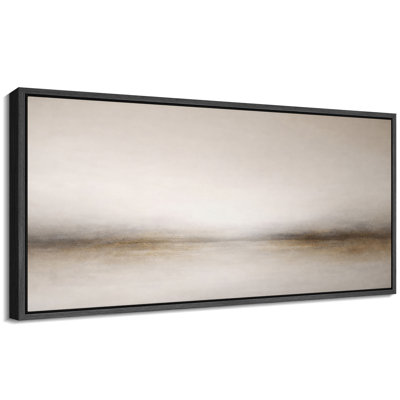 «Minimalist Neutral Horizon Landscape Art», images de chambre à coucher, impression sur toile encadrée, impression numérique