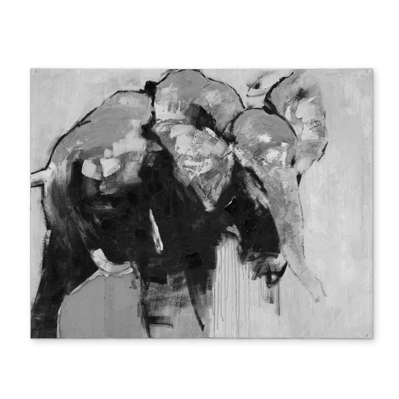 Napperon éléphant monochrome | Décor de polyester gris