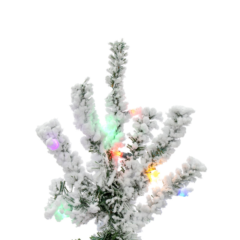 Sierra Flocked Fir Artificial Christmas Tree with Multicolored Light, 4.5' H