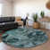 Premium Machine Washable Cerrito AMF555 Teal Rug