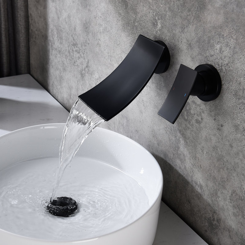 Wall Mounted Optional Single-handle Bathroom Faucet, Matte Black