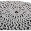 Pouf rond 20 po x 14 po en coton gris, moderne, ajoute du charme au pouf moderne de la maison en gris, 20 x 20 x 14, sans assemblage