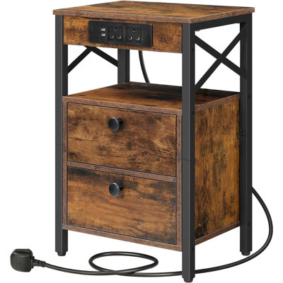 Brenn 38cm W Metal Bedside Table