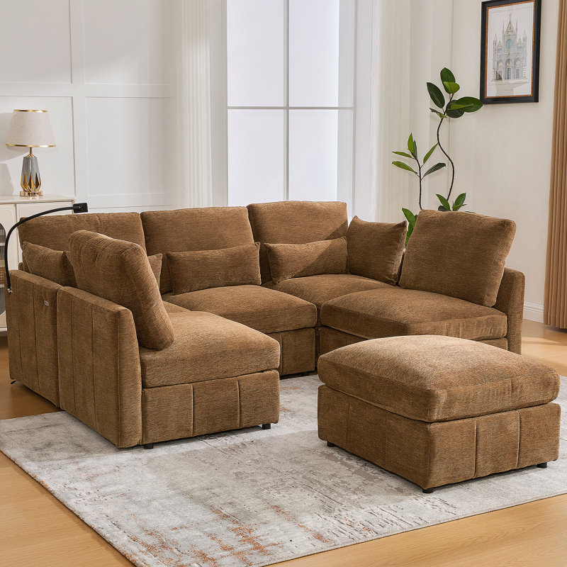 Canapé modulaire Modern, Chenille brun