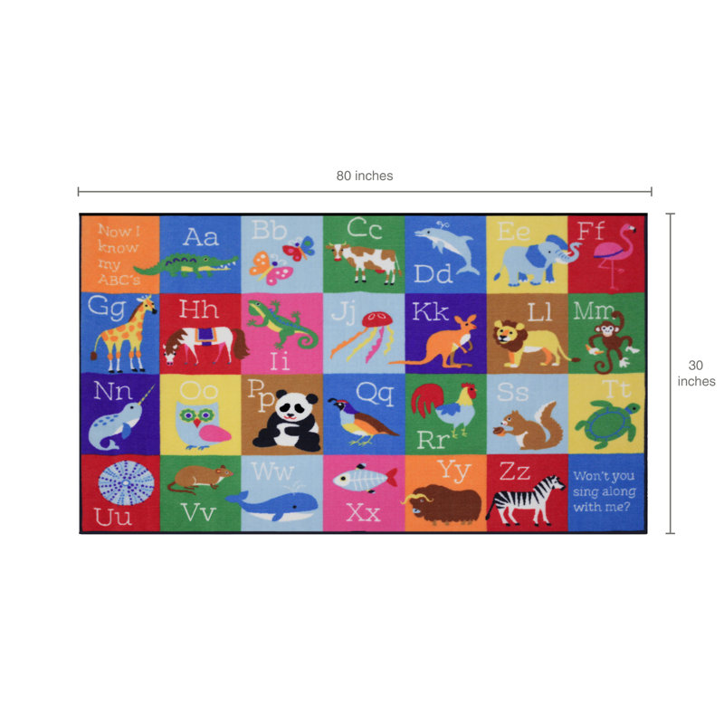 Wildkin Kids Educational Play Rug – Skid-Proof, Durable Nylon, Fun Learning Mat - ABCs