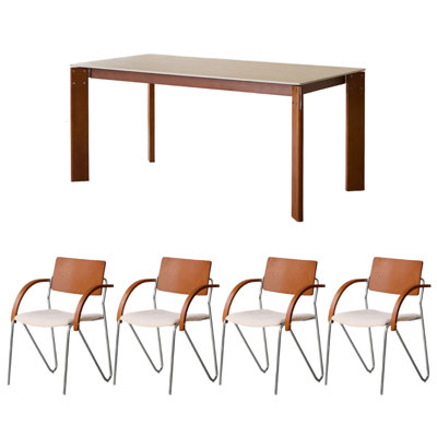 Exquisite Durable Rock Slab Dining Table Set