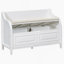 Banc de rangement rustique multifonctionnel (blanc)-698614439