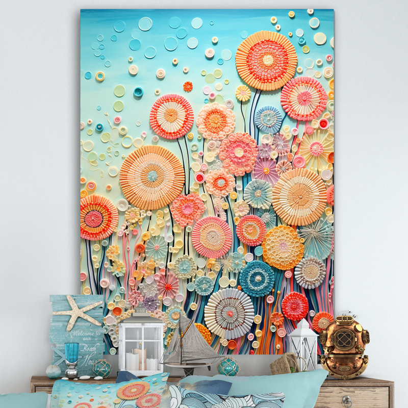 Coral Reef Barrier Impression - impressions sur toile abstraites, Toile tendue, H 40 po x l 30 po