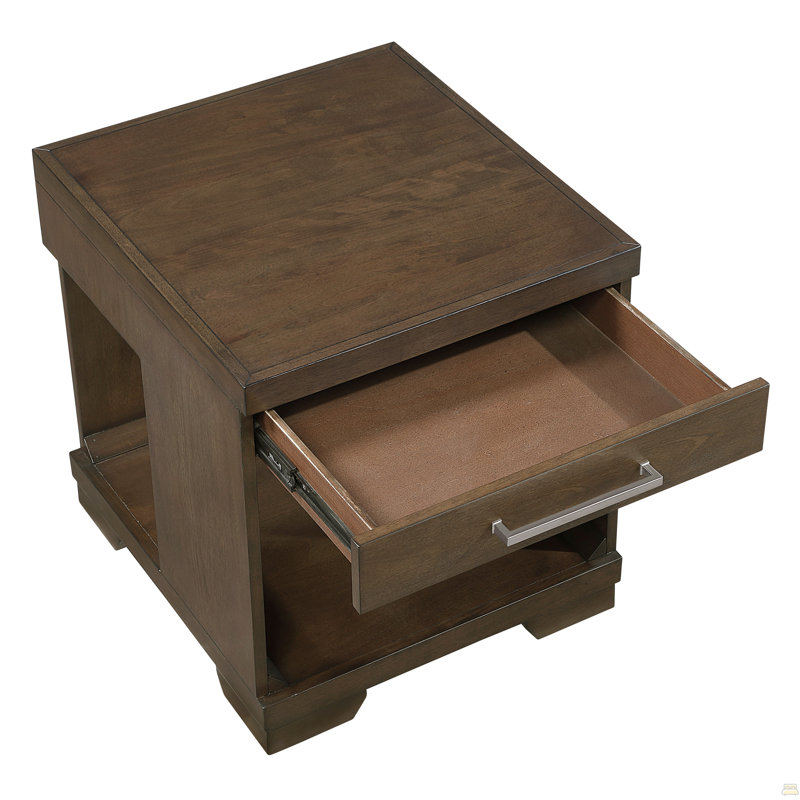 End Table Dovetail Drawer Open Shelf
