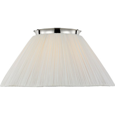 Bradley Flush Mount with Scalloped Silk Pleated Shade