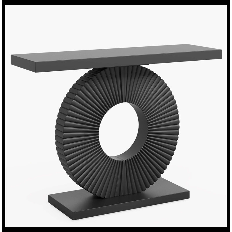Canapé moderne en bois avec base géométrique, Noir
