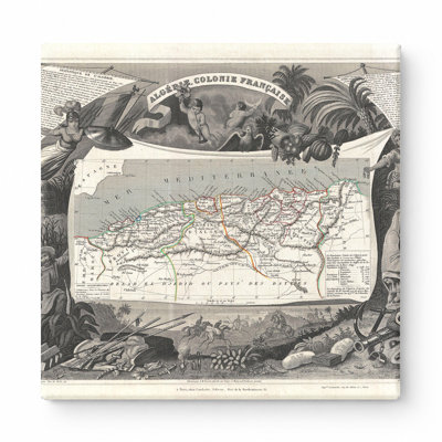 Alberta Colonie française (1852) - Art mural carré sur toile