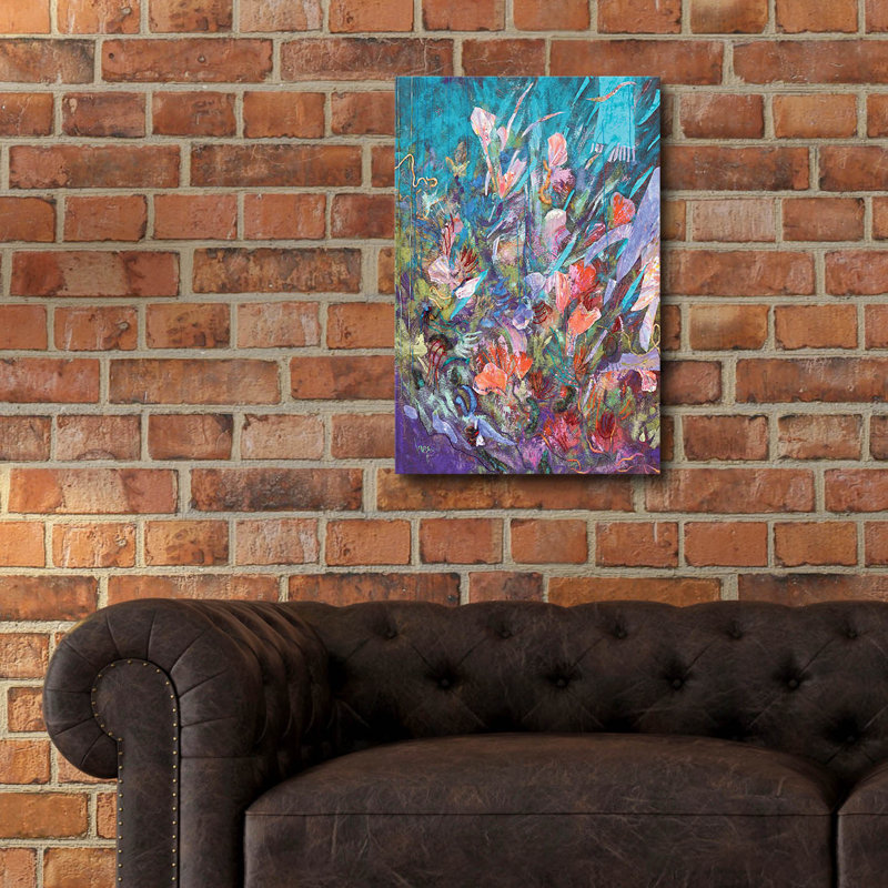  «Blue Floral Efflorescence» par Dorothy Fagan, art mural en verre acrylique, 16 po x 24 po, H 24 po x l 16 po