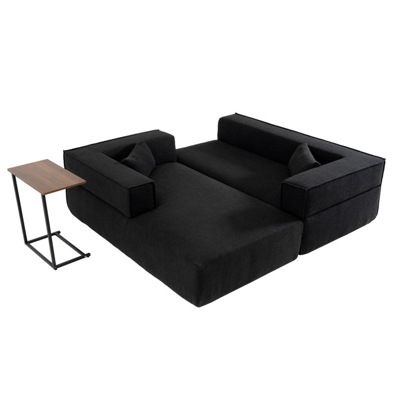 Canapé modulaire polyvalent, Bouclé noir
