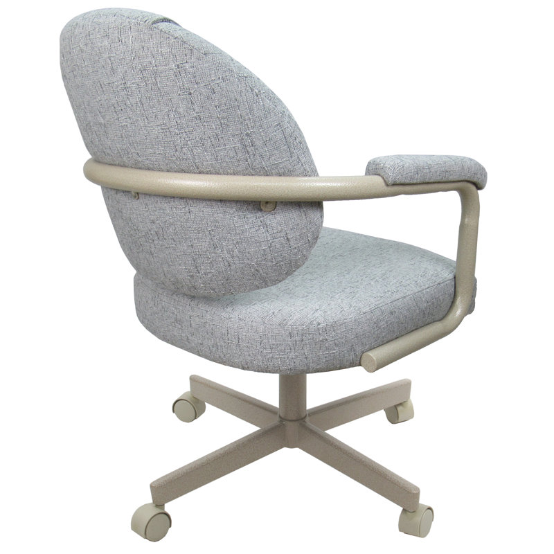 Chaise de salle à manger pivotante en métal M-70, Beige, Gris