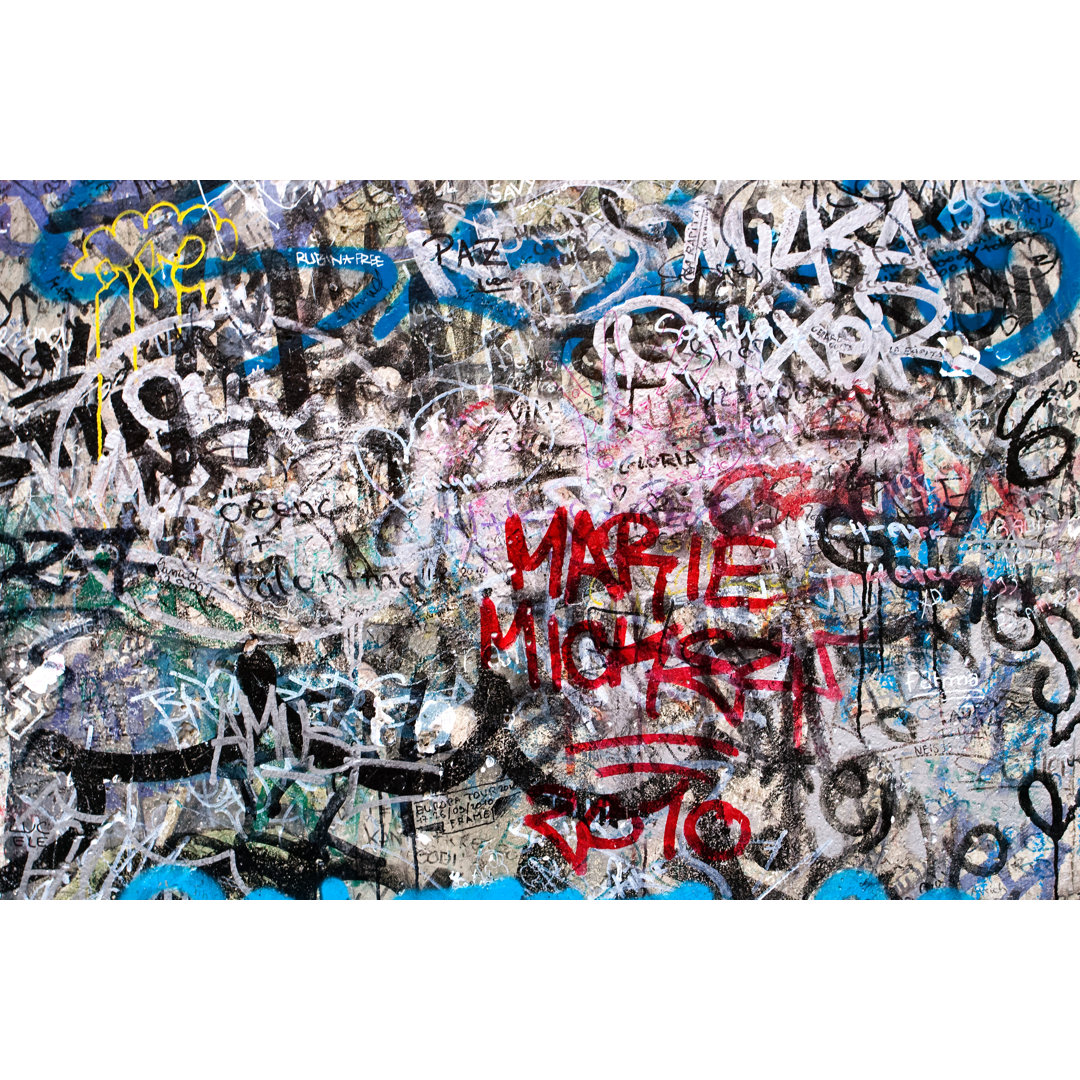 Wand mit Graffiti-Textur - Leinwand-Kunstdrucke auf Leinwand