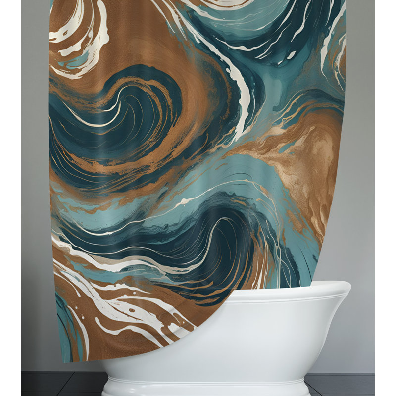 Rideau de douche abstrait Dituri, H 93 po x l 70 po