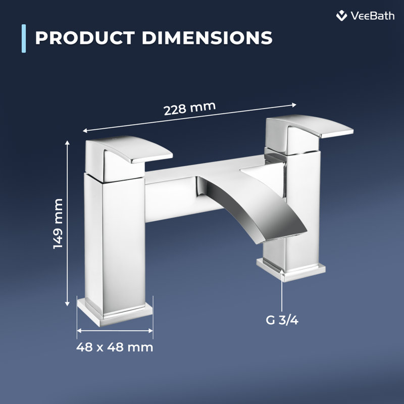 VeeBath Trace Bath Filler Mixer Tap, Chrome