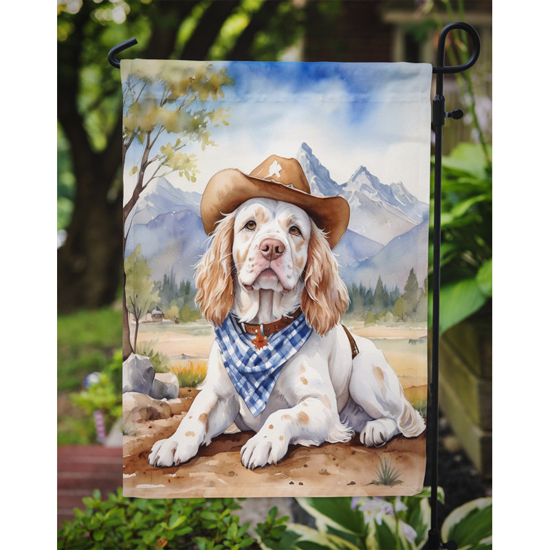 Drapeau Cowboy Welcome Garden, Épagneul clumber