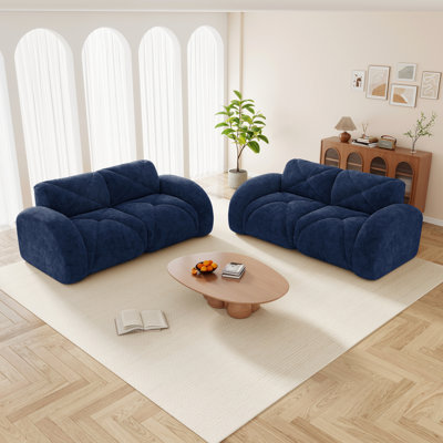 Ensemble de canapé confortable, siège profond, tissu de velours doux, fond en éponge haute densité 32D, aucun assemblage requis, ensemble de canapé moderne pour le salon