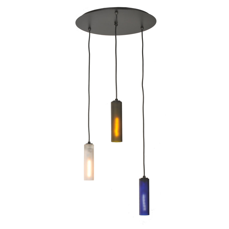 Suspension cylindrique en grappe 3 lumières