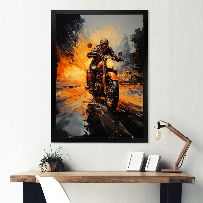 Yellow Dirt Bike Adventure, H 20 po x l 12 po x P 1 po, Cadre simple noir