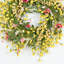 Couronne de porte artificielle 24 po printemps été et grappe de verdure, baies, marguerite, forsythia