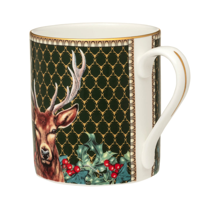 Antler Trellis Handmade China Coffee Mug