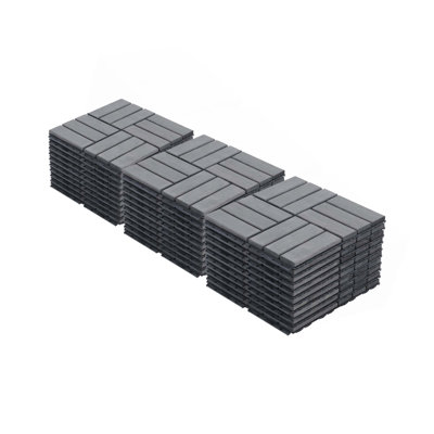 10 tuiles de terrasse à emboîtement PCS, plancher extérieur en bois franc d'acacia carré 12 "x 12" pour patio, banc, côté piscine