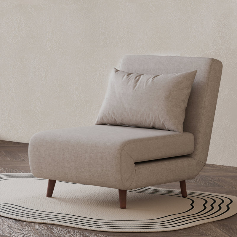 Fauteuil convertible Jacquelyn, Polyester beige, 31.9"
