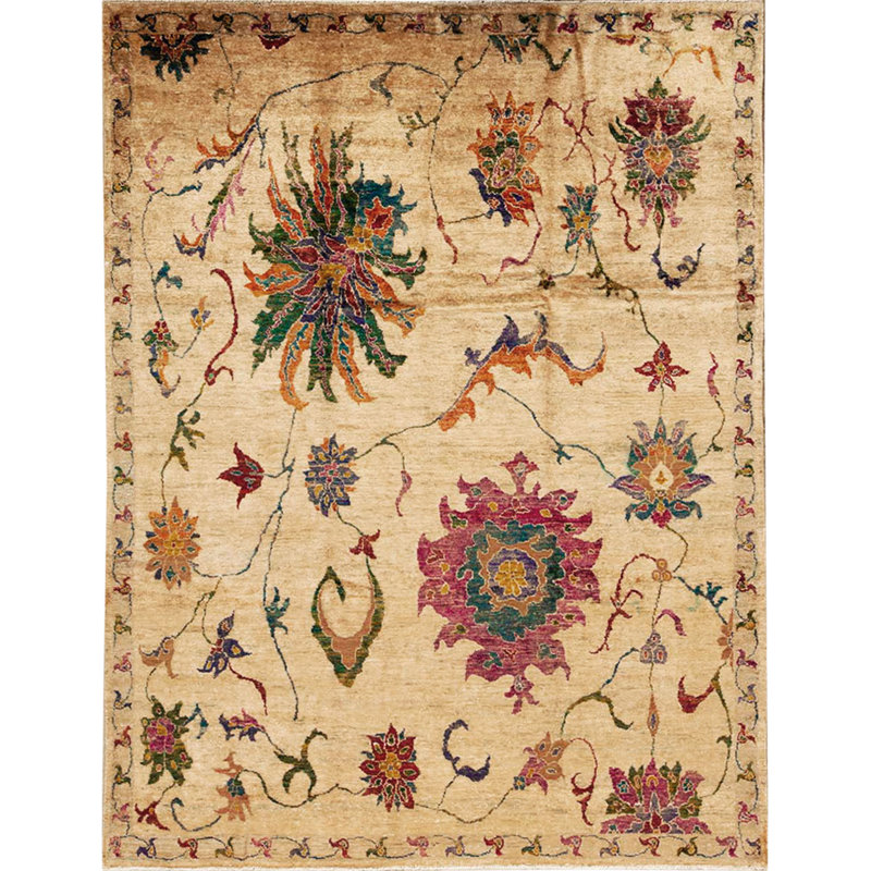 Silk Floral Area Rug