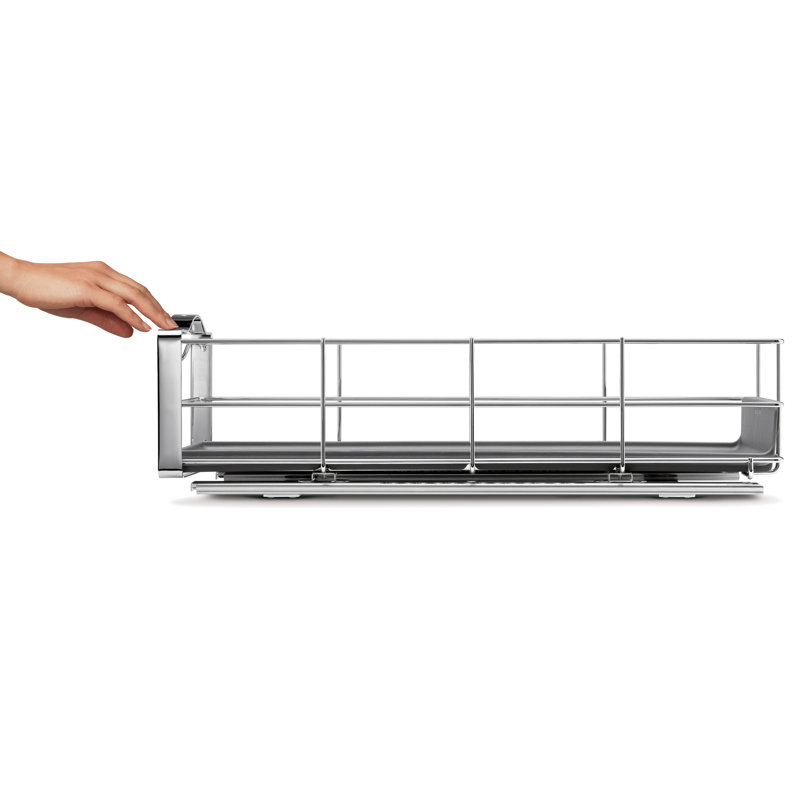 20" Silver Heavy-Gauge Steel Pull-Out Cabinet Organizer