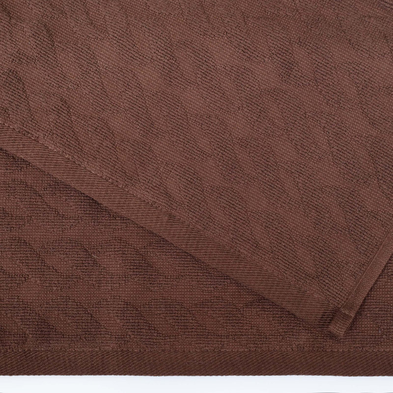 Nisswa Turkish Cotton Jacquard Herringbone and Solid Medium Weight Bath Towel Set (Set of 4), Chocolate
