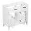 Base de meuble-lavabo blanc de 36 po seulement. Armoire à tiroirs pour le rangement. Bois massif et design moderne. Autoportante. Base requise pour l'assemblage. Meubles en caoutchouc.-1325667154