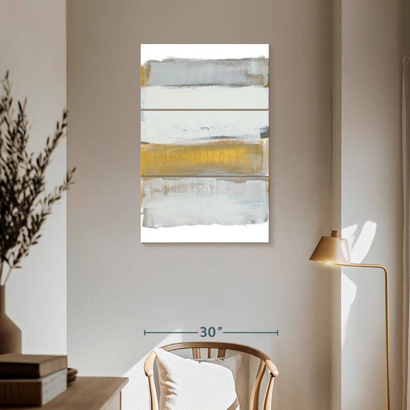 Avery nuances de gris doré, H 57 po x l 36 po