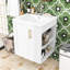 Wall-Mounted Bathroom Vanity with Ceramic Basin, Side Cabinet Storage and Soft-Closing Door