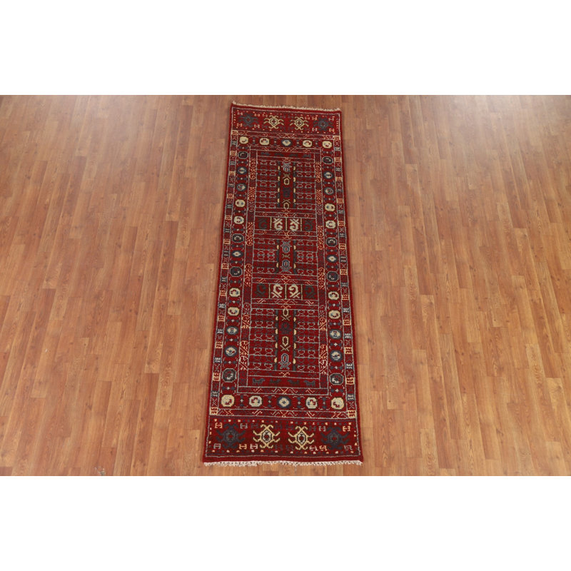 Tapis de couloir géométrique traditionnel indo 3 x 8
