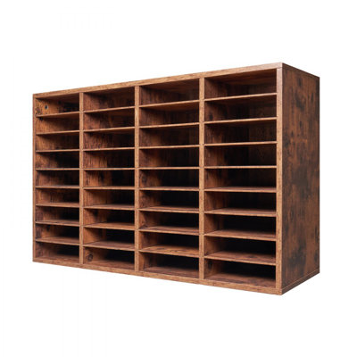 Literature Organizer, 36 Compartments Office Mailbox with Removable Shelves, Wood Mailbox Sorter Particle Board Office Home Classroom Storage, File So